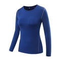 thumbnail image 1 of Fmbrln Women's Breathable Raglan Long Sleeve Athletic Shirts Crew Neck Slim Fit Sports Workout Running Tops, 1 of 4