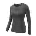 thumbnail image 1 of Fmbrln Women's Breathable Raglan Long Sleeve Athletic Shirts Crew Neck Slim Fit Sports Workout Running Tops, 1 of 5