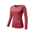 thumbnail image 1 of Fmbrln Women's Drying Raglan Long Sleeve Athletic Shirts Crew Neck Slim Fit Sports Workout Running Tops, 1 of 4