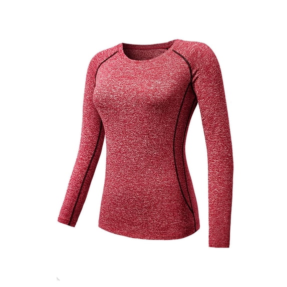 Fmbrln Women's Drying Raglan Long Sleeve Athletic Shirts Crew Neck Slim Fit Sports Workout Running Tops