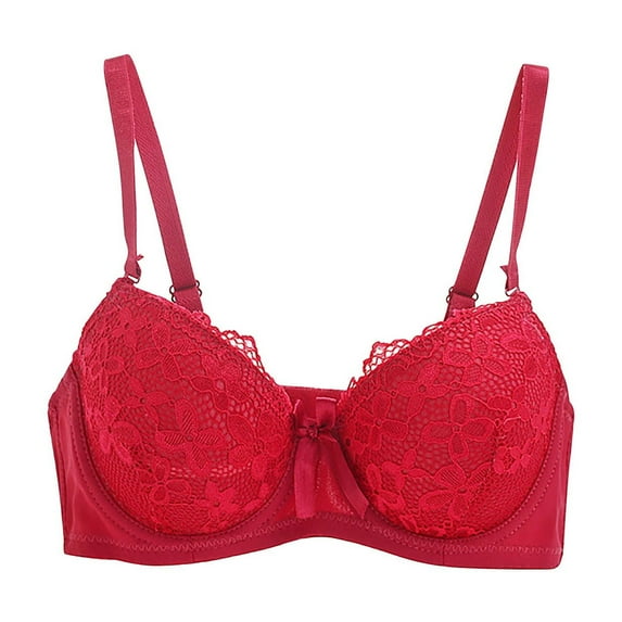 Fmbrln Women's Push Up Bra Comfy Soft Everyday Bra Sexy Lace Mesh Solid Color Underwear