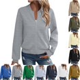 thumbnail image 1 of Fmbrln Women's Quilted Bomber Jacket Zip Up Stand Collar Jackets Long Sleeve Fall Casual Outerwear with Pockets, 1 of 6