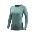 thumbnail image 1 of Fmbrln Women's Raglan Long Sleeve Athletic Shirts Crew Neck Slim Fit Sports Workout Running Tops, 1 of 4