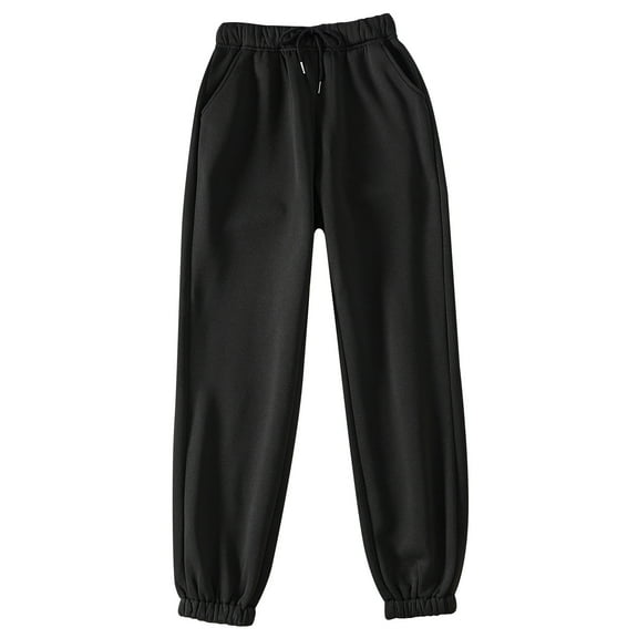 Fmbrln Womens Baggy Sweatpants Drawstring Elastic Waist Work Pants Casual Workout Athletic Joggers Pants with Pockets Black XL