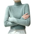 thumbnail image 1 of Fmbrln Womens Basic Knitted Sweaters Long Sleeve Half Turtleneck Sweaters Tops Fall Winter Fashion Casual Loose Comfy Pullover Sweaters Mint Green S, 1 of 3