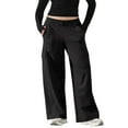 thumbnail image 1 of Fmbrln Womens Casual Cargo Sweatpants Elastic Waist Multipockets Wide Leg Sweatpants Loose Comfy Athletic Pants Black 2XL, 1 of 5