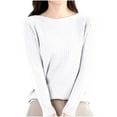 thumbnail image 1 of Fmbrln Womens Casual Solid Basic Knitted Sweaters Fall Winter Fashion Long Sleeve Crew Neck Pullover Tops Loose Comfy Sweaters White 2XL, 1 of 3