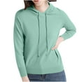 thumbnail image 1 of Fmbrln Womens Casual Solid Sweaters Fashion Long Sleeve Hooded Sweaters Loose Comfy Pullover Tops Army Green 2XL, 1 of 5