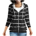 thumbnail image 1 of Fmbrln Womens Full Zip Up Hoodies Long Sleeve Stripe Print Hooded Sweatshirts Fall Winter Warm Fleece Sweatshirts Coat with Pockets, 1 of 5
