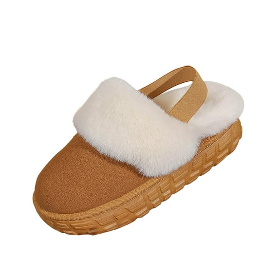 Fmbrln Womens Fuzzy Slippers Thicken Fleece Lined Warm House Slippers with Strap Soft Comfy Indoor Outdoor Slippers Winter Slippers for Women