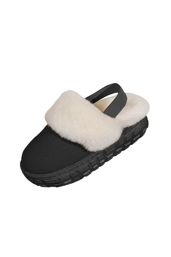 Womens Fuzzy Slippers Thicken Fleece Lined Warm House Slippers with Strap Soft Comfy Indoor Outdoor Slippers Winter Slippers for Women