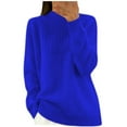thumbnail image 1 of Fmbrln Womens Half Turtleneck Knitted Sweaters Fall Winter Fashion Long Sleeve Basic Sweaters Tops Casual Loose Solid Pullover Sweaters Blue S, 1 of 5