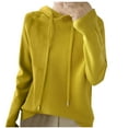 thumbnail image 1 of Fmbrln Womens Knitted Sweaters Fashion Casual Long Sleeve Solid Color Hooded Sweaters Loose Comfy Pullover Tops Yellow XL, 1 of 3
