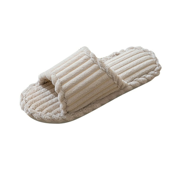 Fmbrln Womens Mens Winter Slippers Open Toe Fuzzy House Slippers Soft Comfy Home Bedroom Slippers Indoor Outdoor Slippers