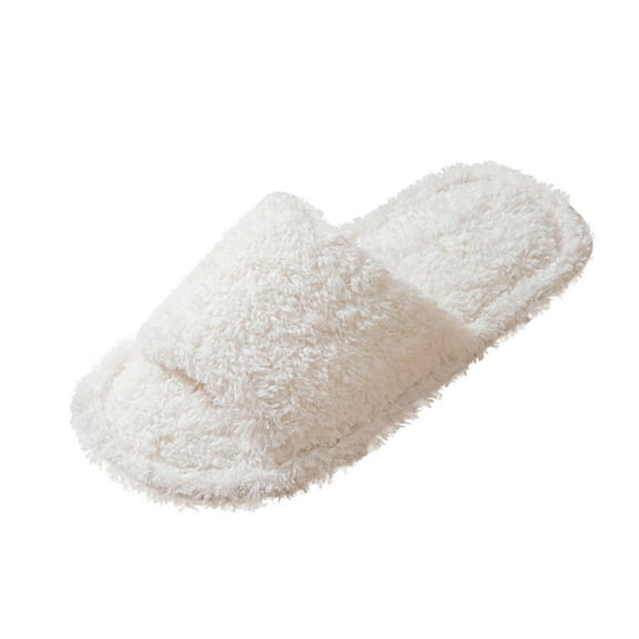 Fmbrln Womens Mens Winter Slippers Open Toe Fuzzy House Slippers Soft Comfy Home Bedroom Slippers