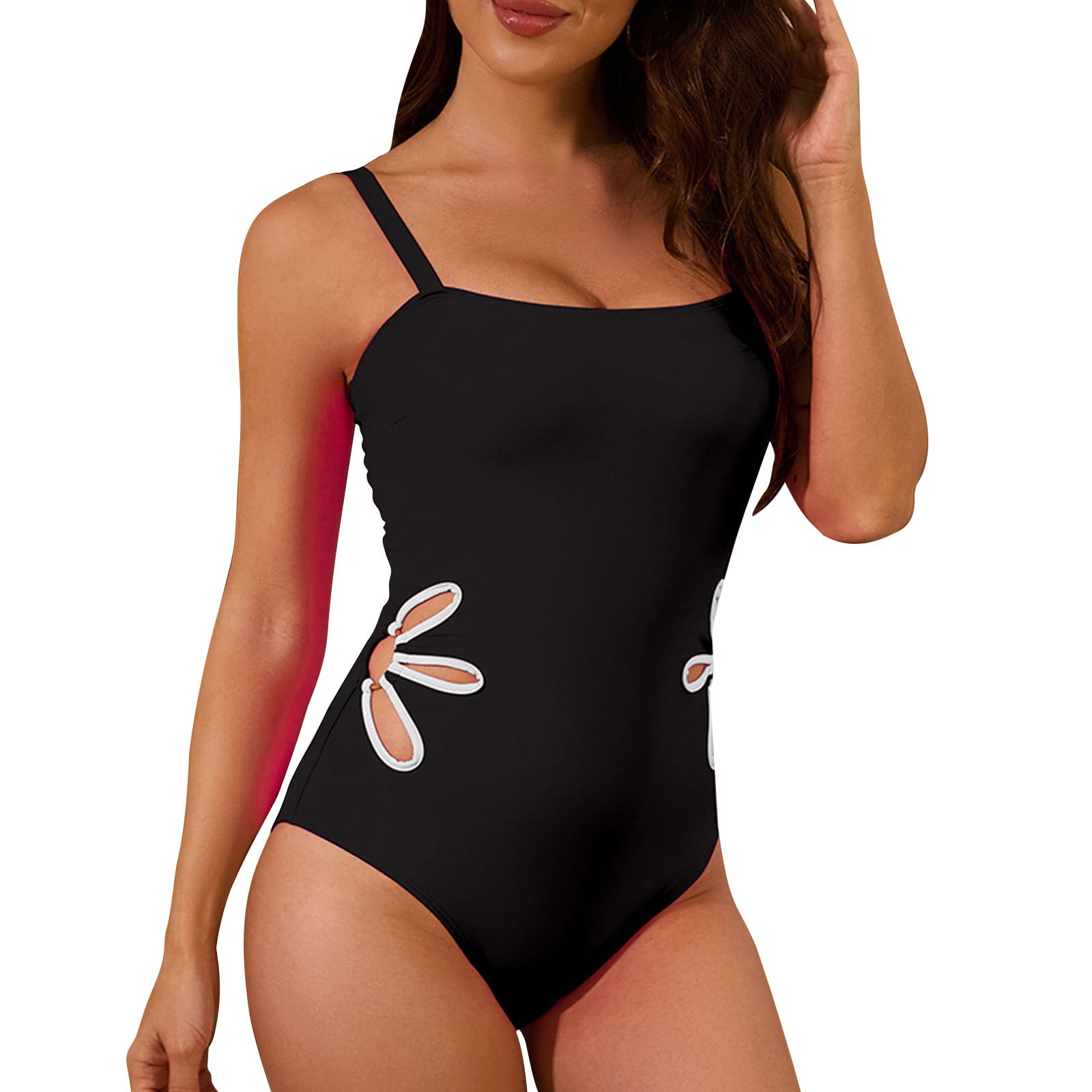 Fmbrln Womens One Piece Swimsuit Sexy Solid Color Bathing Suit ...