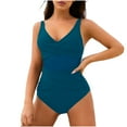 thumbnail image 1 of Fmbrln Womens One Piece Swimsuit Sexy V Neck Solid Color Bathing Suit Adjustable Strape Built in Bra Swimwear, 1 of 4