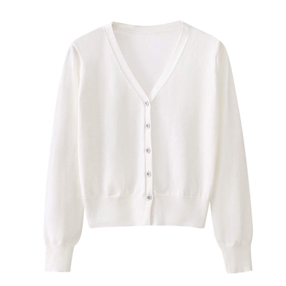 Fmbrln Womens Oversized Lightweight Knitted Cardigan Sweaters Fall Fashion Long Sleeve Button Cardigans Tops Casual Loose Solid Color Cardigan Coat White XL