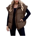 thumbnail image 1 of Fmbrln Womens Oversized Puffer Vest Full Zip Up Sleeveless Quilted Jackets Fall Winter Padded Warm Outwear Vest with Pockets, 1 of 5