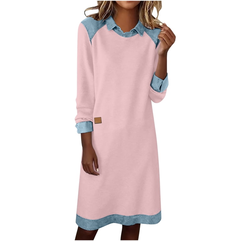 denim color block dress Color Block Denim Mini Dress Small