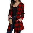 thumbnail image 1 of Fmbrln Womens Plaid Shirts Full Button Long Sleeve Shirts Jackets with Hood Fall Fashion Casual Blouse Outwear with Pockets, 1 of 5