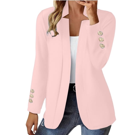Fmbrln Womens Plus Size Blazers Long Sleeve Open Front Suit Jackets Business Casual Work Commute Cardigan