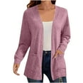 thumbnail image 1 of Fmbrln Womens Plus Size Cardigan Sweaters Long Sleeve Solid Color Open Front Cardigans Casual Comfy Cardigans Coat with Pockets Pink S, 1 of 5