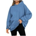 thumbnail image 1 of Fmbrln Womens Plus Size Hoodies Long Sleeve Crew Neck Hooded Sweatshirts Casual Loose Solid Color Pullover Tops with Pockets Fashion Winter Fashion Clothes, 1 of 5
