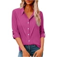 thumbnail image 1 of Fmbrln Womens Plus Size Shirts Long Sleeve Turndown Collar Work Tops Casual Dressy Loose Lightweight Blouses, 1 of 8