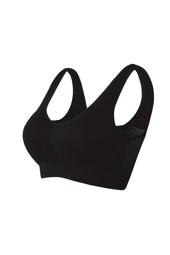 Womens Plus Size Sports Bra Seamless Support Yoga Gym Bra Mesh Breathable Fitness Workout Bra