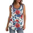 thumbnail image 1 of Fmbrln Womens Plus Size Summer Sleeveless Crew Neck Tank Tops Casual Loose Floral Print T-Shirts Lightweight Comfy Beach Tees Multicolor 2XL, 1 of 5