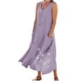thumbnail image 1 of Fmbrln Womens Plus Size Summer Sleeveless Maxi Dress Casual Loose Crew Neck Long Tank Dress with Pockets Vacation Beach Sundress, 1 of 5
