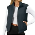 thumbnail image 1 of Fmbrln Womens Quilted Vest Full Zip Up Stand Collar Sleeveless Quilted Jackets Fall Winter Fashion Lightweight Warm Coat with Pockets, 1 of 5