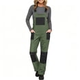 thumbnail image 1 of Fmbrln Womens Ski Bib Pants Waterproof Windproof Insulated Ski Pants Adjustable Strap Color Block One Piece Snow Suit, 1 of 8