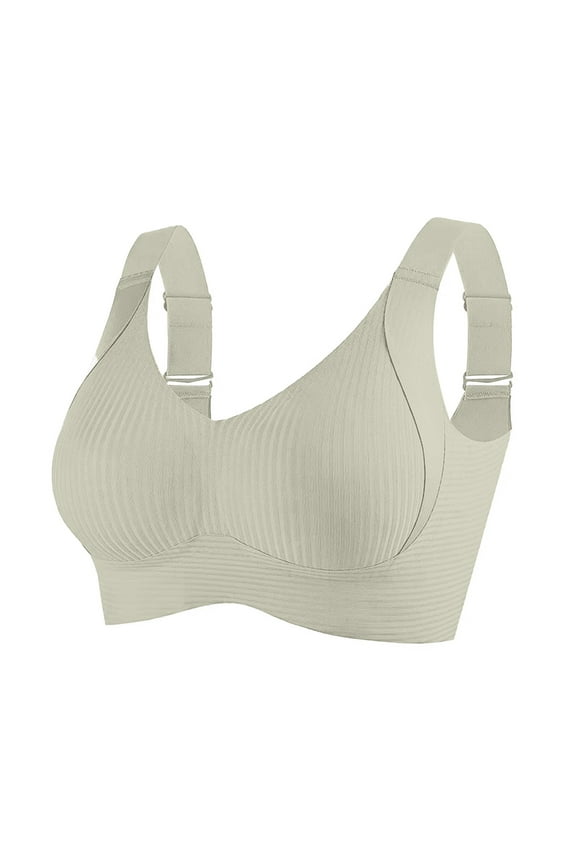 Womens Sports Bra Adjustable Wide Strap Wirefree Comfy Breathable Everyday Bra
