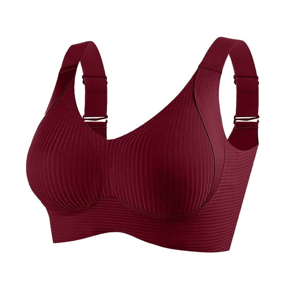 Fmbrln Womens Sports Bra Adjustable Wide Strap Wirefree Comfy Breathable Everyday Bra