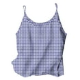 thumbnail image 1 of Fmbrln Womens Summer Sleeveless Crew Neck Camisole Casual Loose Plaid Print Tank Tops Lightweight Comfy Vacation Beach Tees Purple XL, 1 of 5