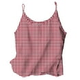 thumbnail image 1 of Fmbrln Womens Summer Sleeveless Crew Neck Camisole Casual Loose Plaid Print Tank Tops Lightweight Comfy Vacation Beach Tees Wine 3XL, 1 of 5