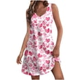 thumbnail image 1 of Fmbrln Womens Summer V Neck Sleeveless Tank Dress Fashion Casual Heart Print Mini Dress Hawaiian Beach Sundress with Pockets, 1 of 7