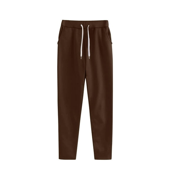 Fmbrln Womens Sweatpants Drawstring Elastic Waist Running Athletic Joggers Pants Lounge Comfy Trousers with Pockets Coffee 4XL