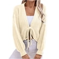 thumbnail image 1 of Fmbrln Womens Trendy Solid Knitted Cardigan Sweaters Casual Long Sleeve Tie Open Front Cardigans Fall Fashion Clothing Beige L, 1 of 5