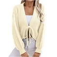 thumbnail image 1 of Fmbrln Womens Trendy Solid Knitted Cardigan Sweaters Casual Long Sleeve Tie Open Front Cardigans Fall Fashion Clothing Beige XL, 1 of 5