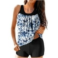 thumbnail image 1 of Fmbrln Womens Two Piece Tankini Swimsuits Loose Modest Bathing Suit Print Blouson Tank Tops with Shorts, 1 of 5