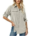 thumbnail image 1 of Fmbrln Womens UPF 50 Long Sleeve Sun Protection Shirts Quick Dry Shirts Outdoor Fishing Hiking Travel Shirts with Pockets Beige M, 1 of 5