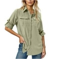 thumbnail image 1 of Fmbrln Womens UPF 50 Long Sleeve Sun Protection Shirts Quick Dry Shirts Outdoor Fishing Hiking Travel Shirts with Pockets Khaki S, 1 of 5
