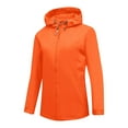 thumbnail image 1 of Fmbrln Womens Waterproof Rain Jackets Casual Full Zip Up Windproof Rain Coat Outdoor Hiking Jackets with Pockets Orange 3XL, 1 of 4