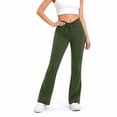 thumbnail image 1 of Fmbrln Womens Yoga Gym Pants Stretchy Comfy Drawstring Waist Workout Flare Leg Pants, 1 of 9