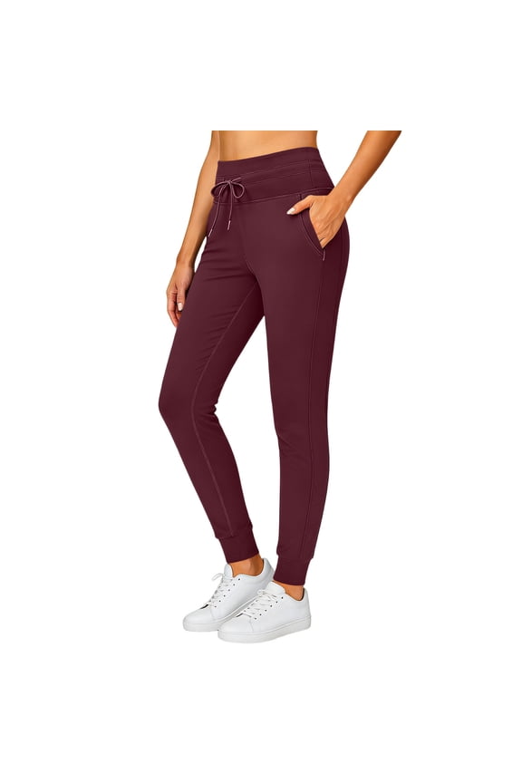 Yoga Pants for Women Stretchy High Waist Workout Gym Pants Casual Slim Fit Leggings with Zipper Pockets