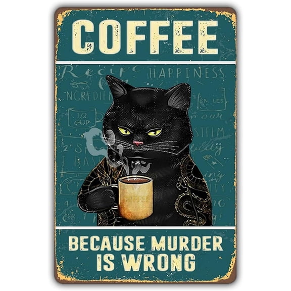 Fmcmly Funny Cat Metal Tin Signs Vintage Kitty Kitchen Sign Home Coffee Office Retro Art Wall Decor Kitty Biscuits You Need We Knead 12x8 Inch