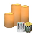 thumbnail image 1 of Fmixtown Flameless Candles with Remote, 3 in 1 (Include 6 Battery) Led Candles with Timer Battery Operated Candles,Outgdoor Electric Candles Flickering,Flameless Pillar Candles.Battery Powered Candles, 1 of 8